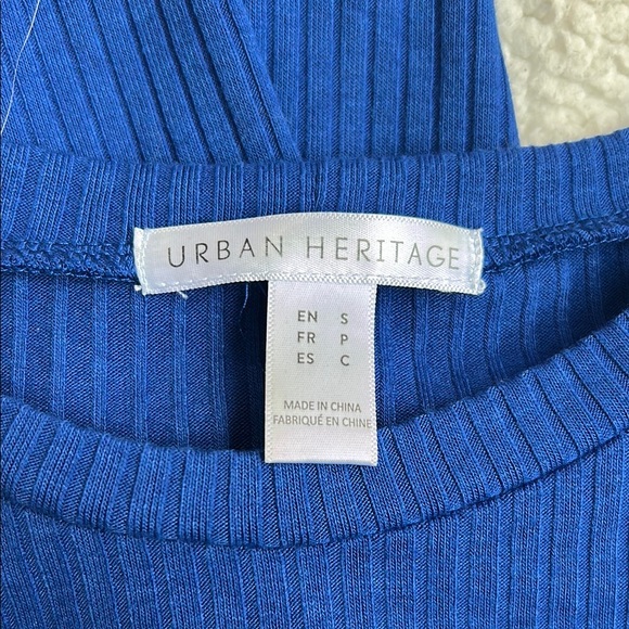 Urban Heritage Blue Long Sleeve Crop Shirt - Picture 11 of 11